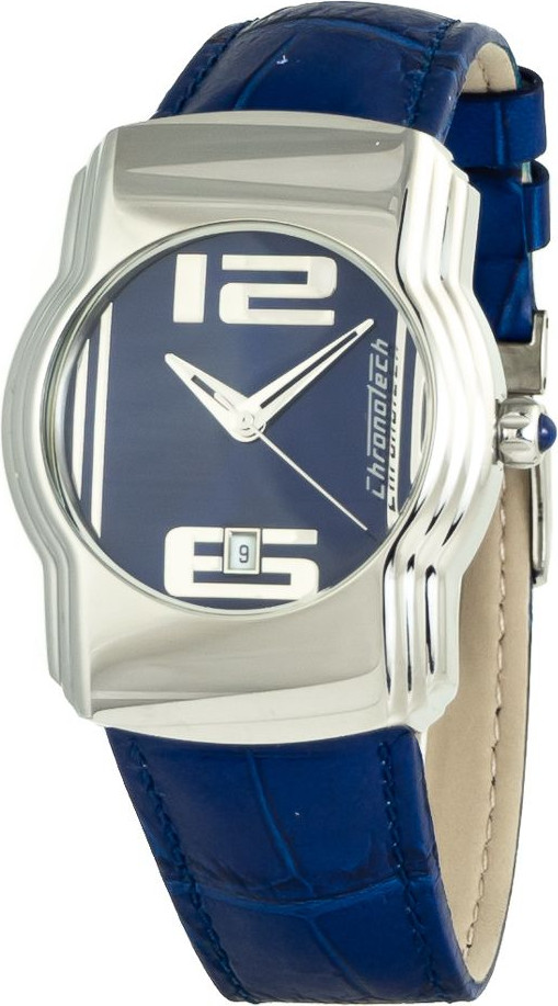 Часы Chronotech с синим кожаным ремешком