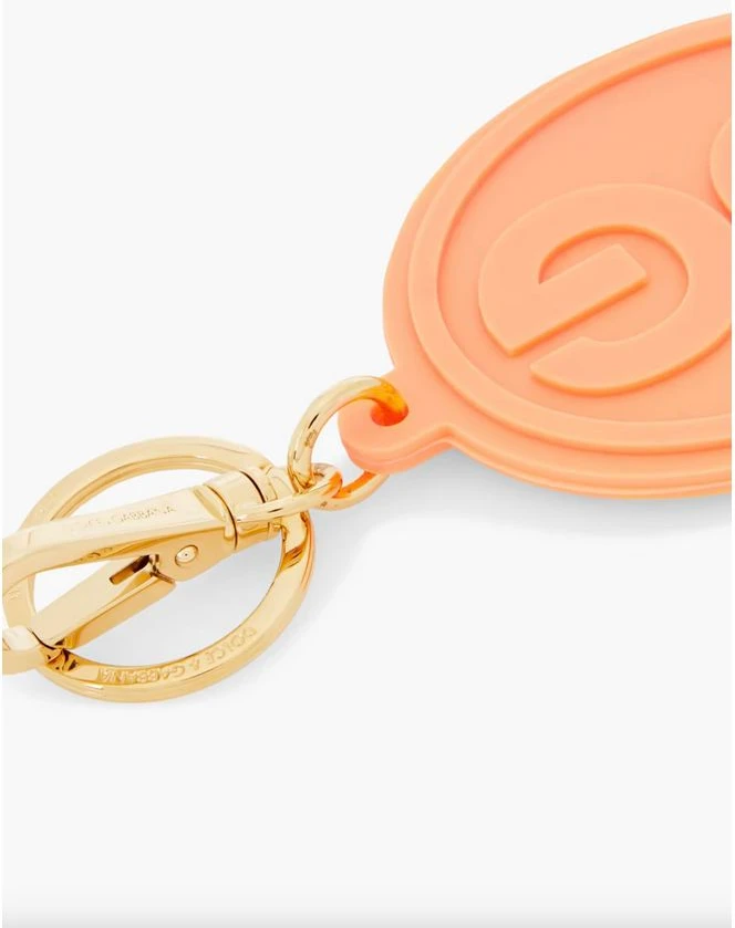Брелок Dolce & Gabbana Элегантный оранжевый брелок с золотистой фурнитурой