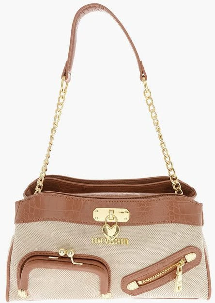Сумка через плечо LOVE MOSCHINO Chic Canvas and Faux Leather