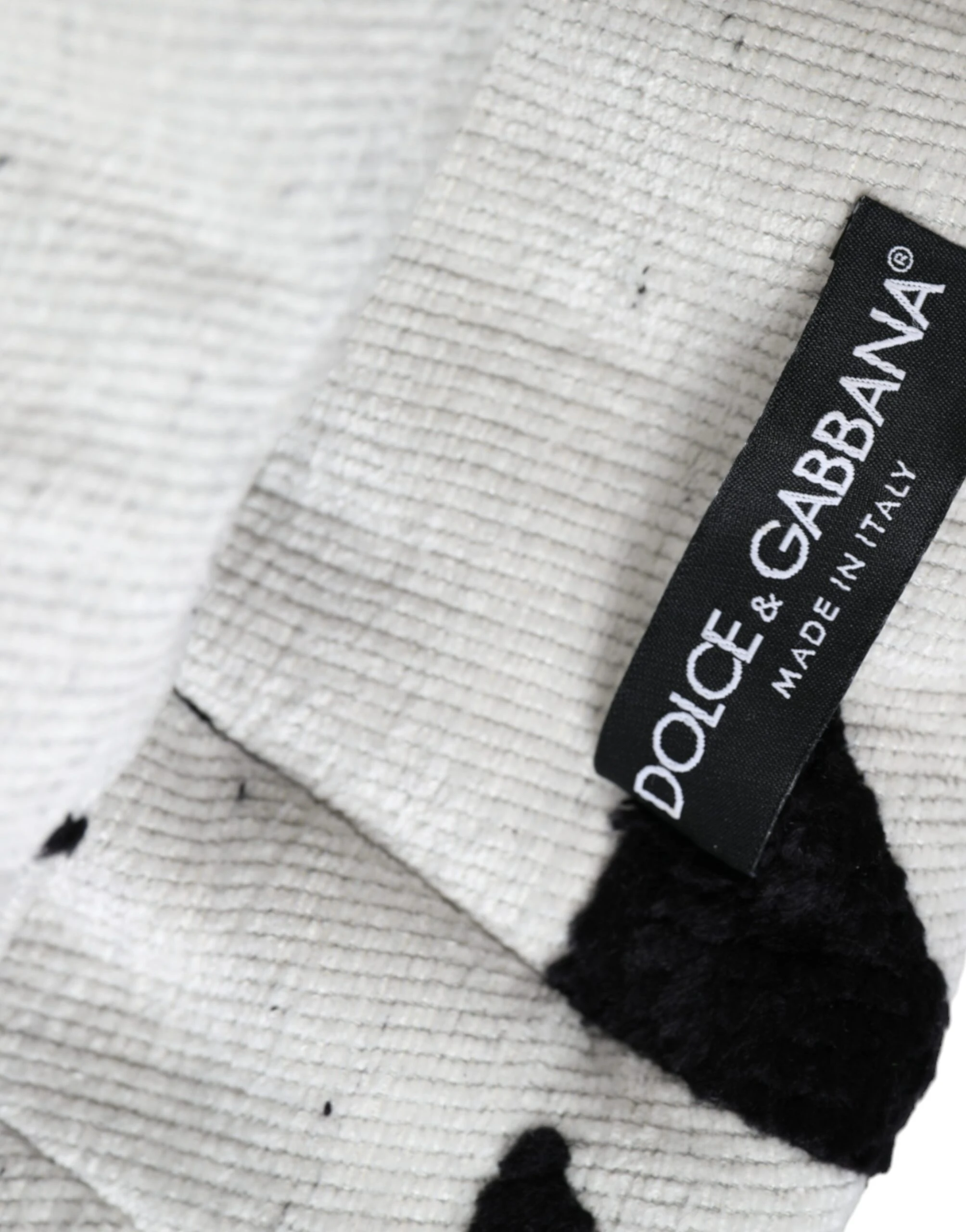 Шапка Dolce & Gabbana Черная Белая Шерстяная Шапка-Тюрбан