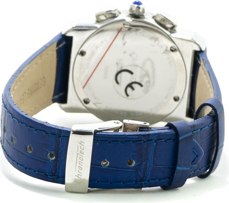 Часы Chronotech с синим кожаным ремешком