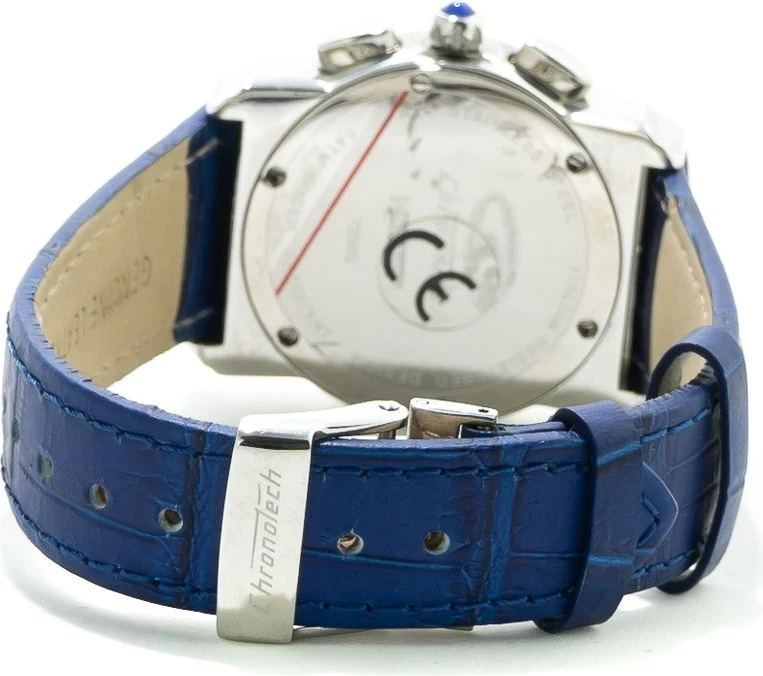 Часы Chronotech с синим кожаным ремешком