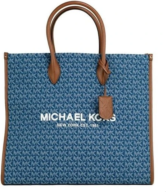 Сумка-тоут Michael Kors Mirella Large Signature Denim Logo Canvas North South Tote Handbag