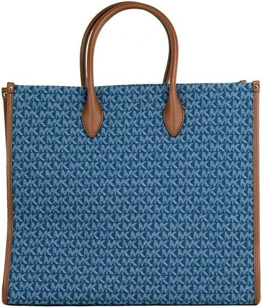 Сумка-тоут Michael Kors Mirella Large Signature Denim Logo Canvas North South Tote Handbag
