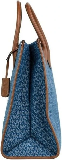 Сумка-тоут Michael Kors Mirella Large Signature Denim Logo Canvas North South Tote Handbag