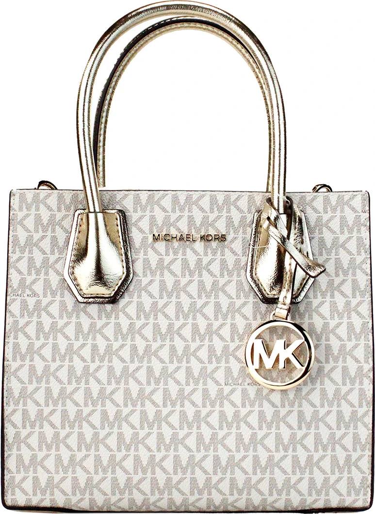 Сумка-мессенджер Michael Kors Mercer Medium Pale Gold Signature PVC