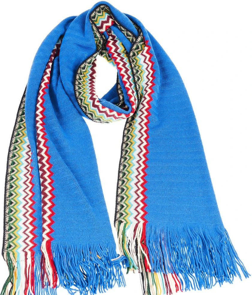 Шарф Missoni Синий Шерстяной Мужской Шарф