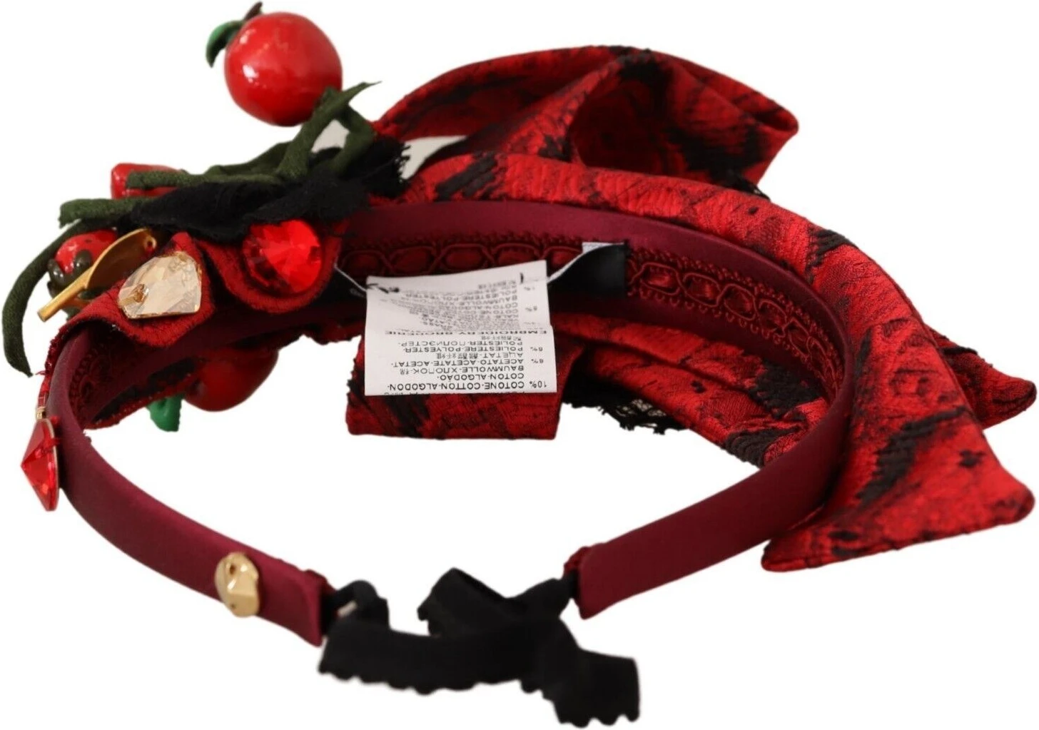 Диадема-ободок Dolce & Gabbana, Красная Диадема, Ягодные фрукты, Кристальный бант