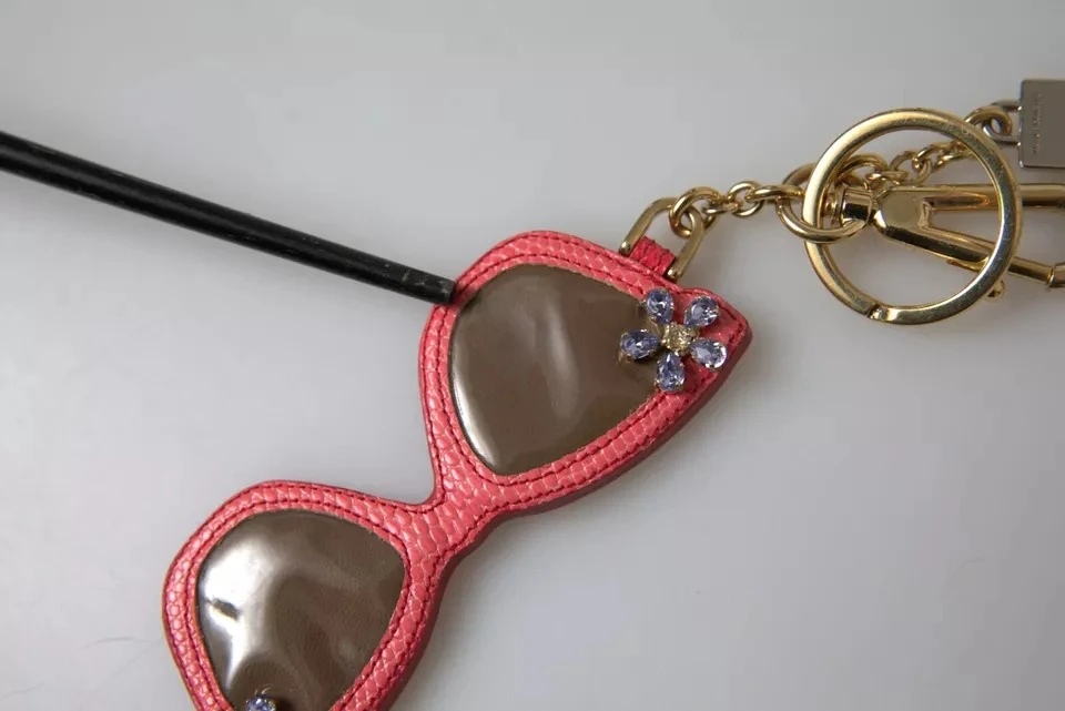 Брелок Dolce & Gabbana Красная Кожа Кристалл Солнечные Очки