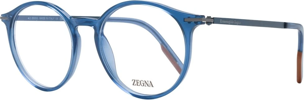 Синяя пластиковая оправа для очков Ermenegildo Zegna с элементами из титана