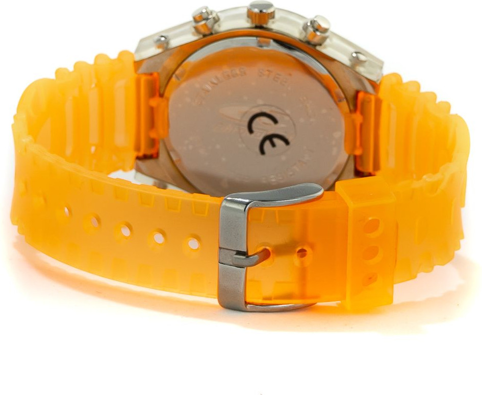 Часы Chronotech Оранжевый Резиновый Ремешок