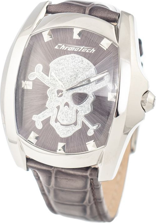 Часы Chronotech с серым кожаным ремешком