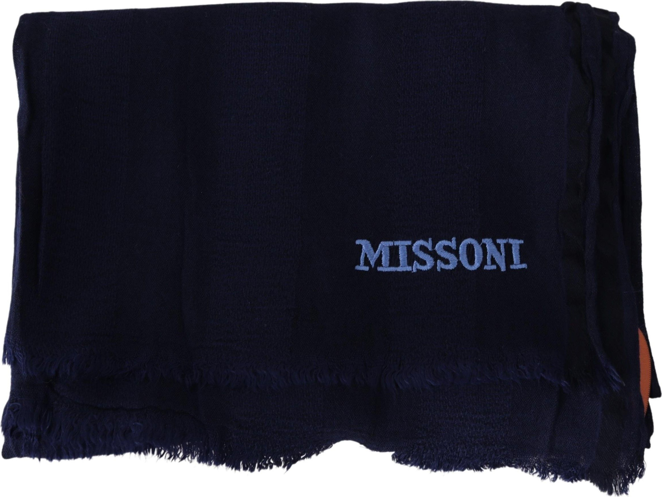 Шарф Missoni Элегантный Синий Шерстяной Шарф с Вышитым Логотипом