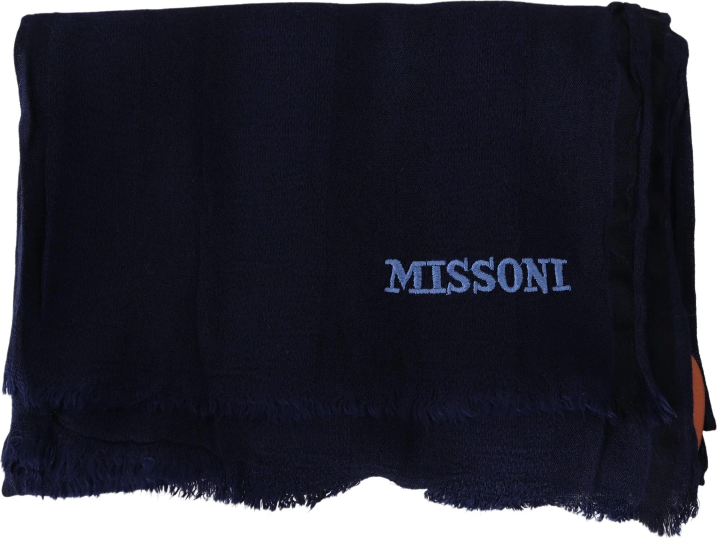 Шарф Missoni Элегантный Синий Шерстяной Шарф с Вышитым Логотипом