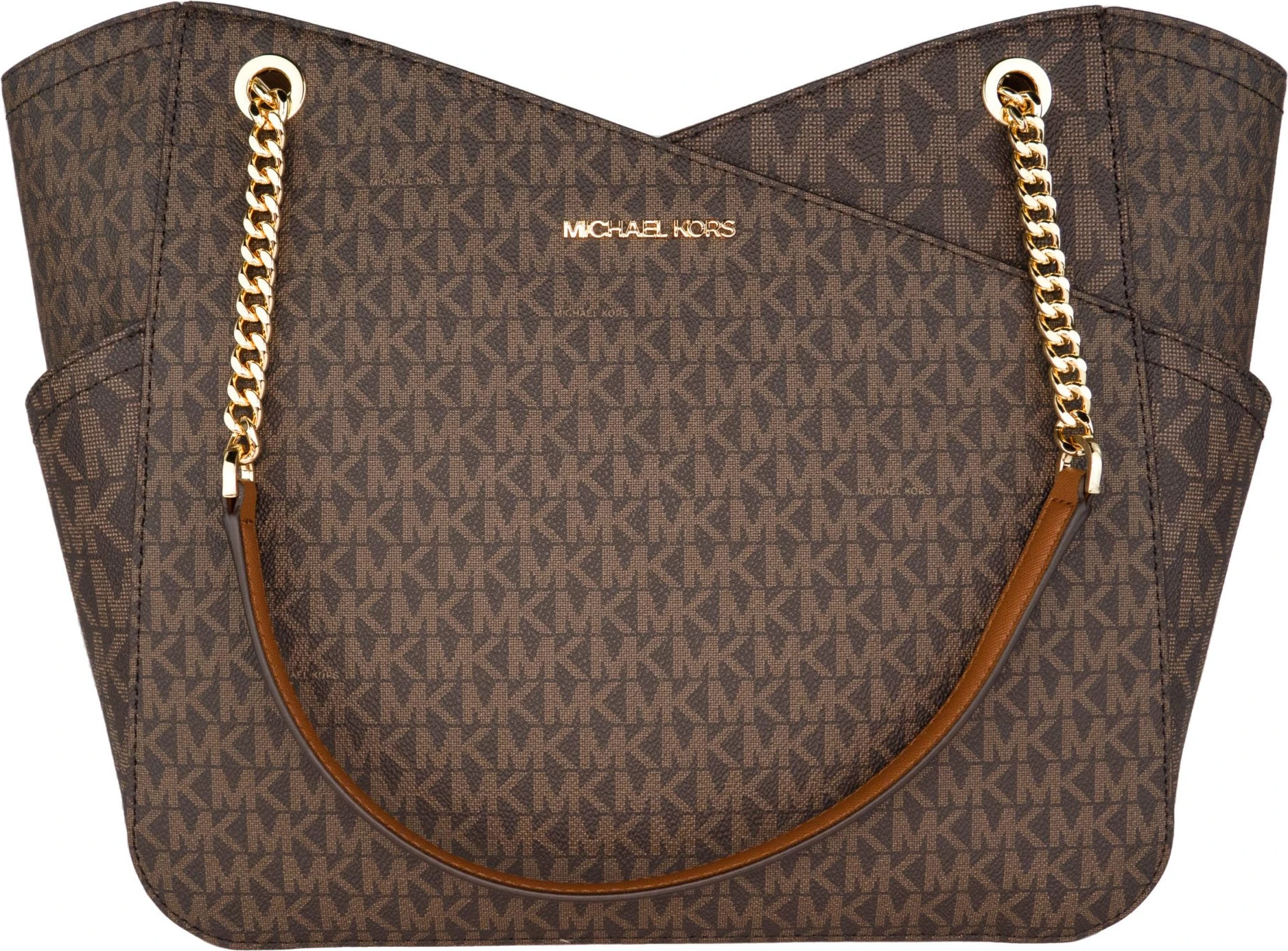 Сумка-тоут Michael Kors Jet Set Leather Large X Cross Chain Shoulder Tote Bag