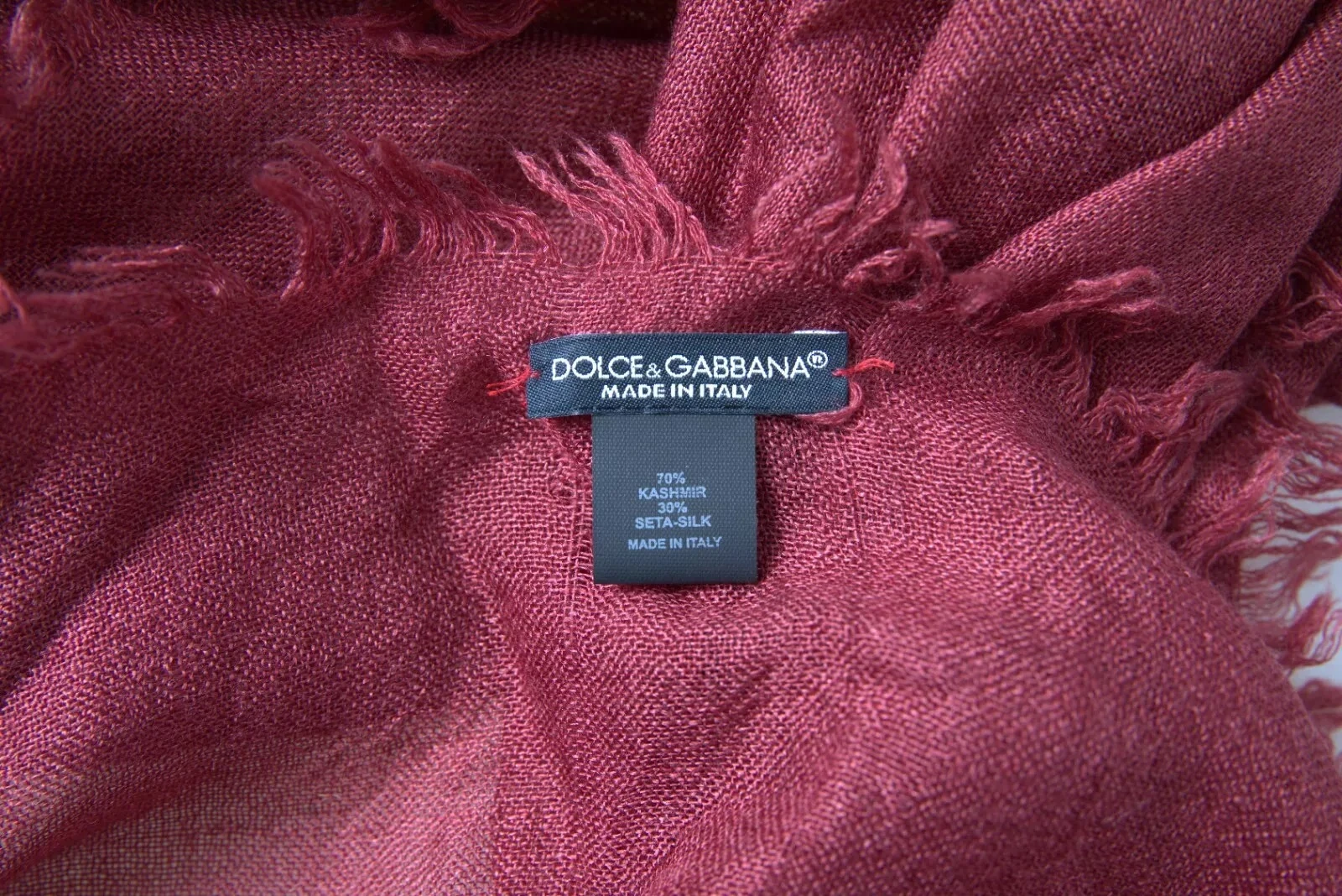 Шаль Dolce & Gabbana Бордовый Кашемир Вязаное Палантин