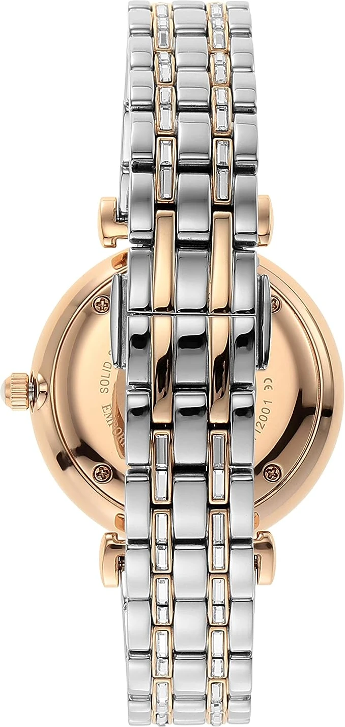 Часы Armani Emporio Элегантные двухцветные с паве из кристаллов