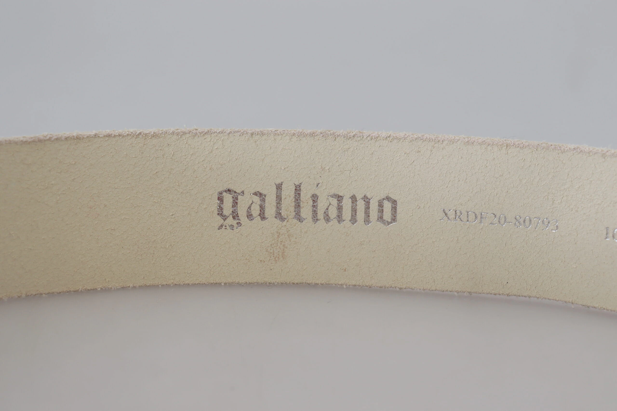 Пояс John Galliano Розовый Кожаный Буквенный Логотип Круглая Пряжка