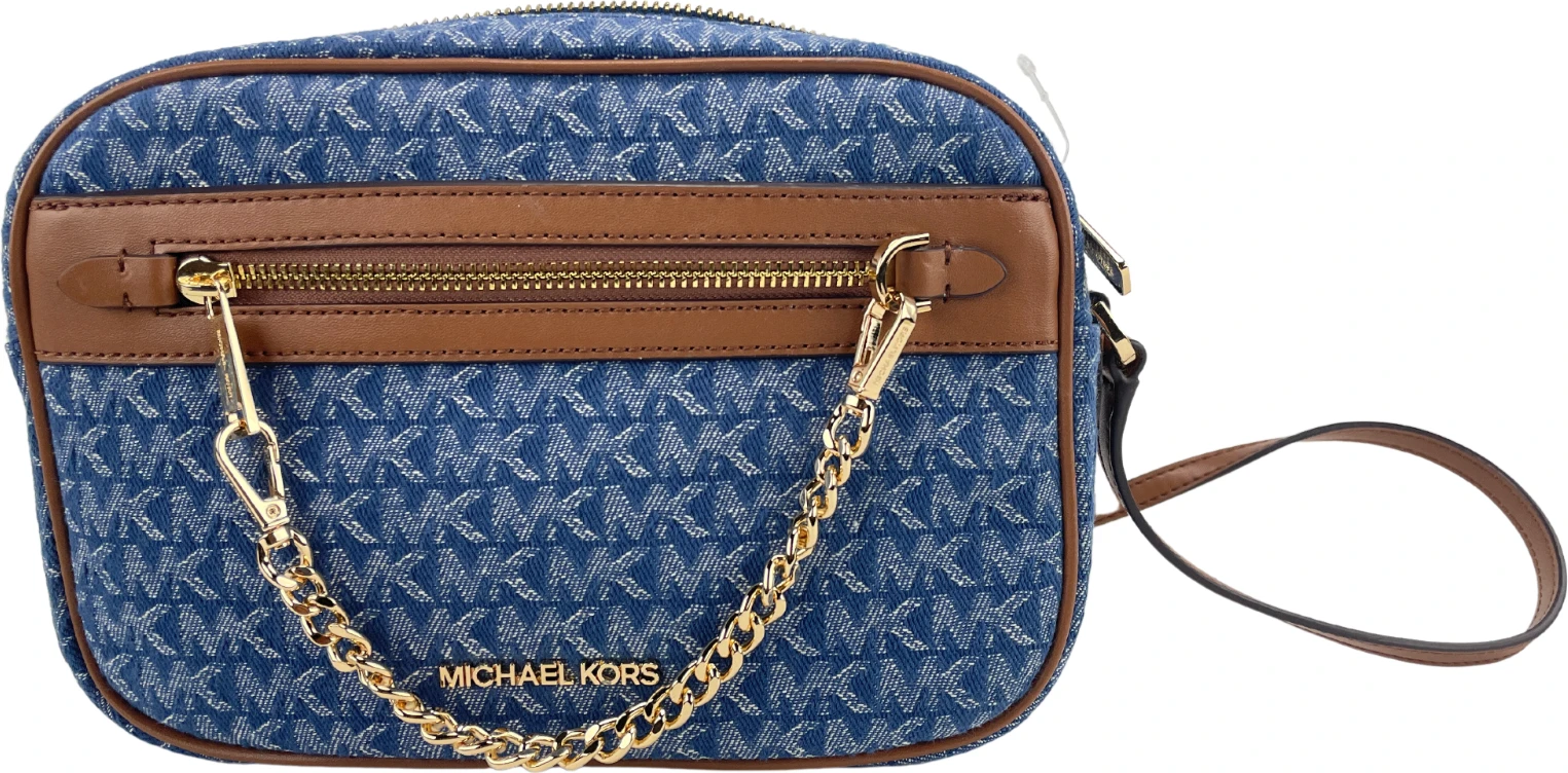 Сумка через плечо Michael Kors Jet Set East West с принтом Signature и цепочкой на молнии
