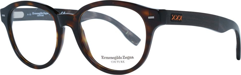 Коричневая пластиковая оправа для очков Ermenegildo Zegna