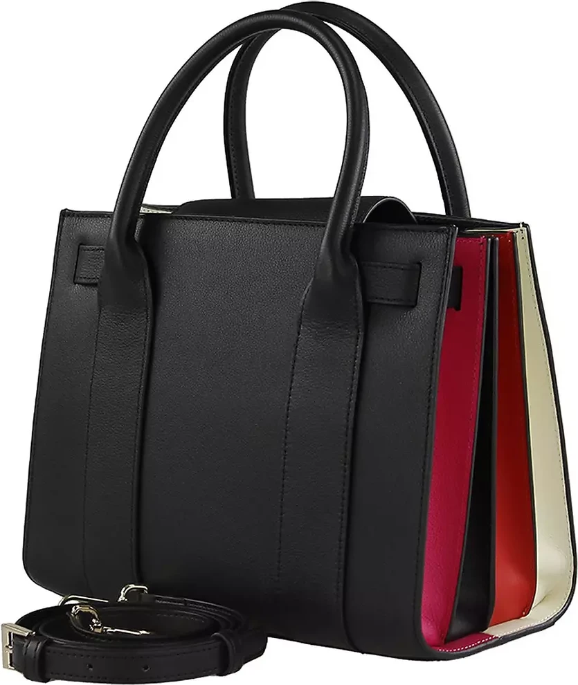 Сумка через плечо Ungaro Elegant Black Leather Accordion Shoulder Bag
