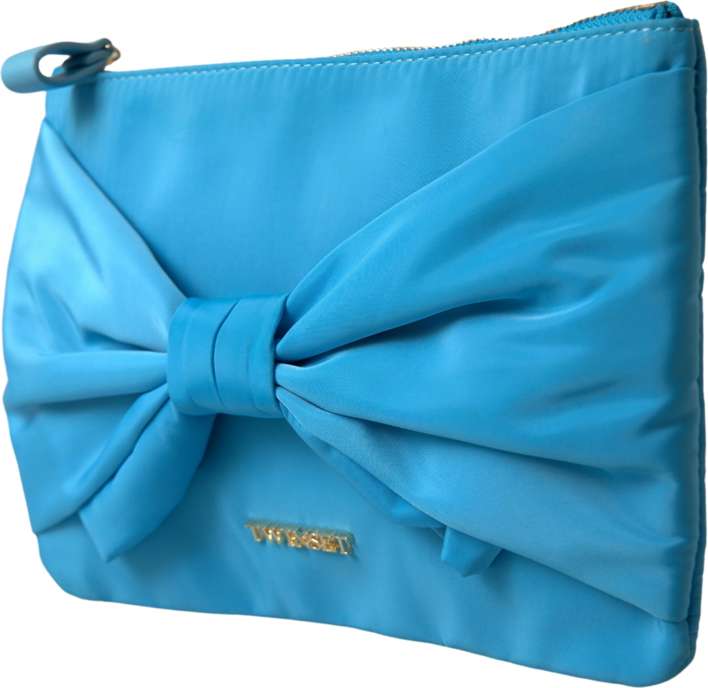 Clutch TWINSET Синий Тафта Шелк Большой Бант Застежка-молния Клатч Женский Сумка-клатч с Логотипом