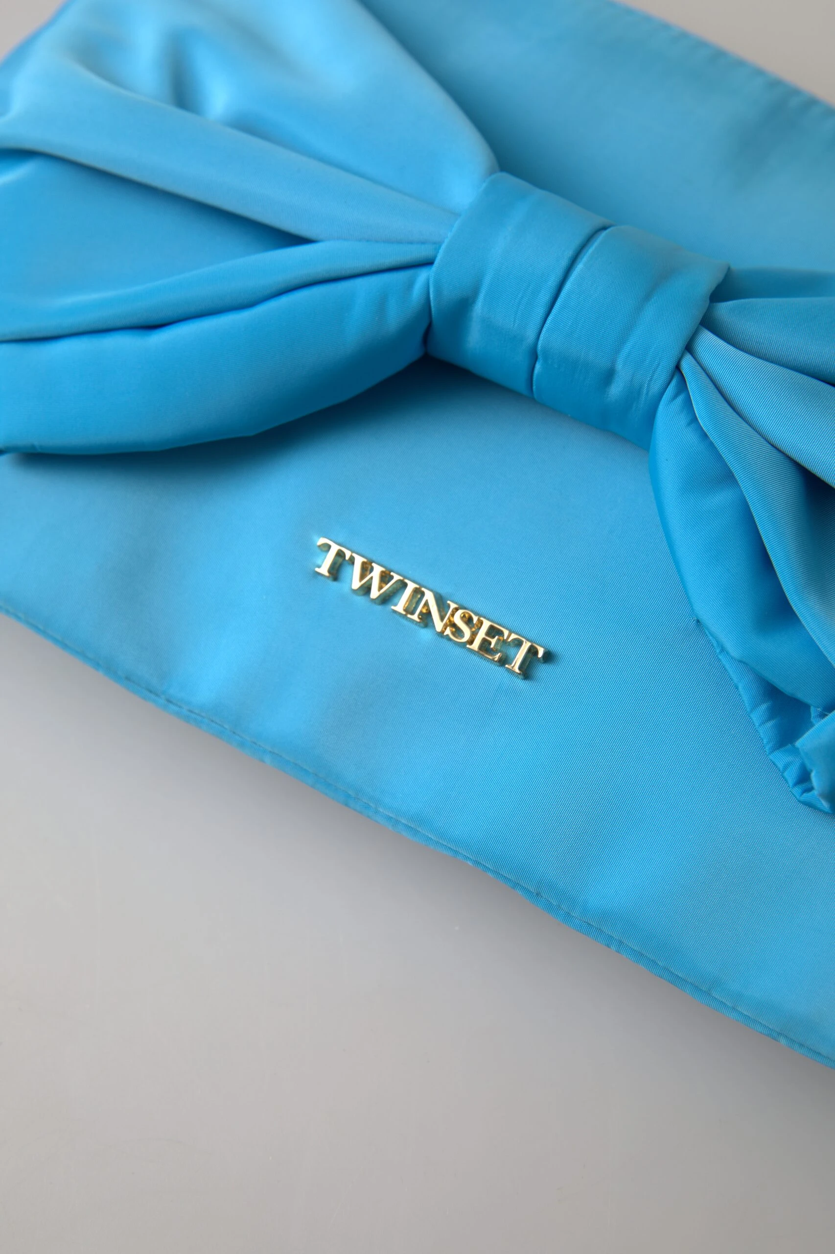 Clutch TWINSET Синий Тафта Шелк Большой Бант Застежка-молния Клатч Женский Сумка-клатч с Логотипом