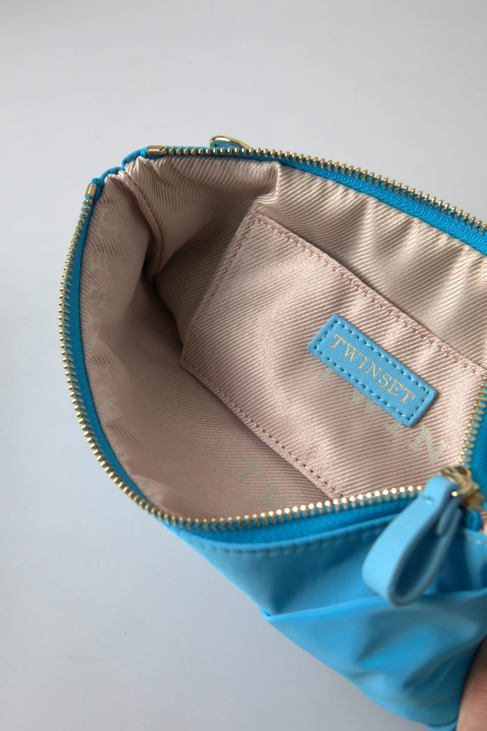 Clutch TWINSET Синий Тафта Шелк Большой Бант Застежка-молния Клатч Женский Сумка-клатч с Логотипом