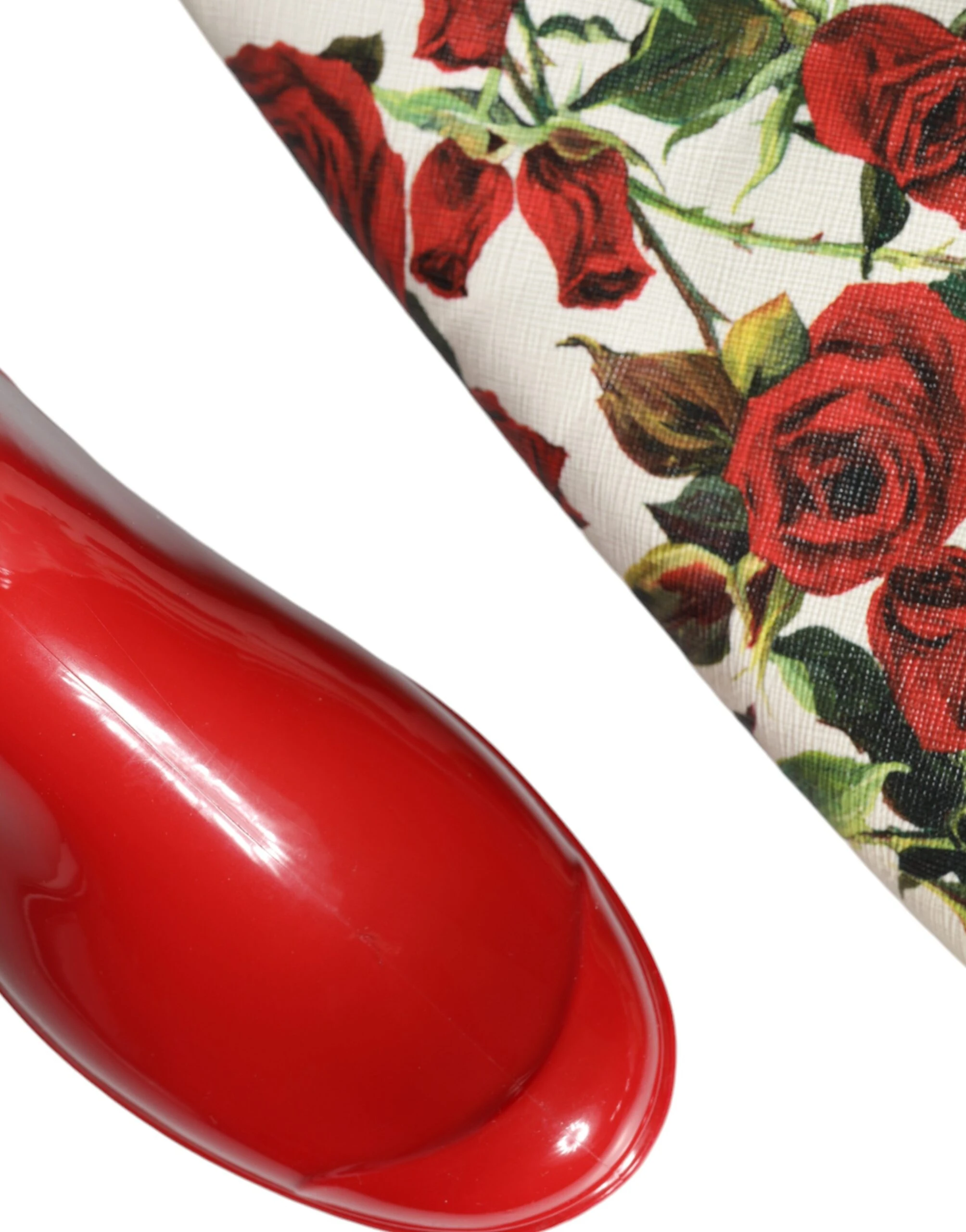 Красные резиновые сапоги до колена с цветочным принтом Dolce & Gabbana