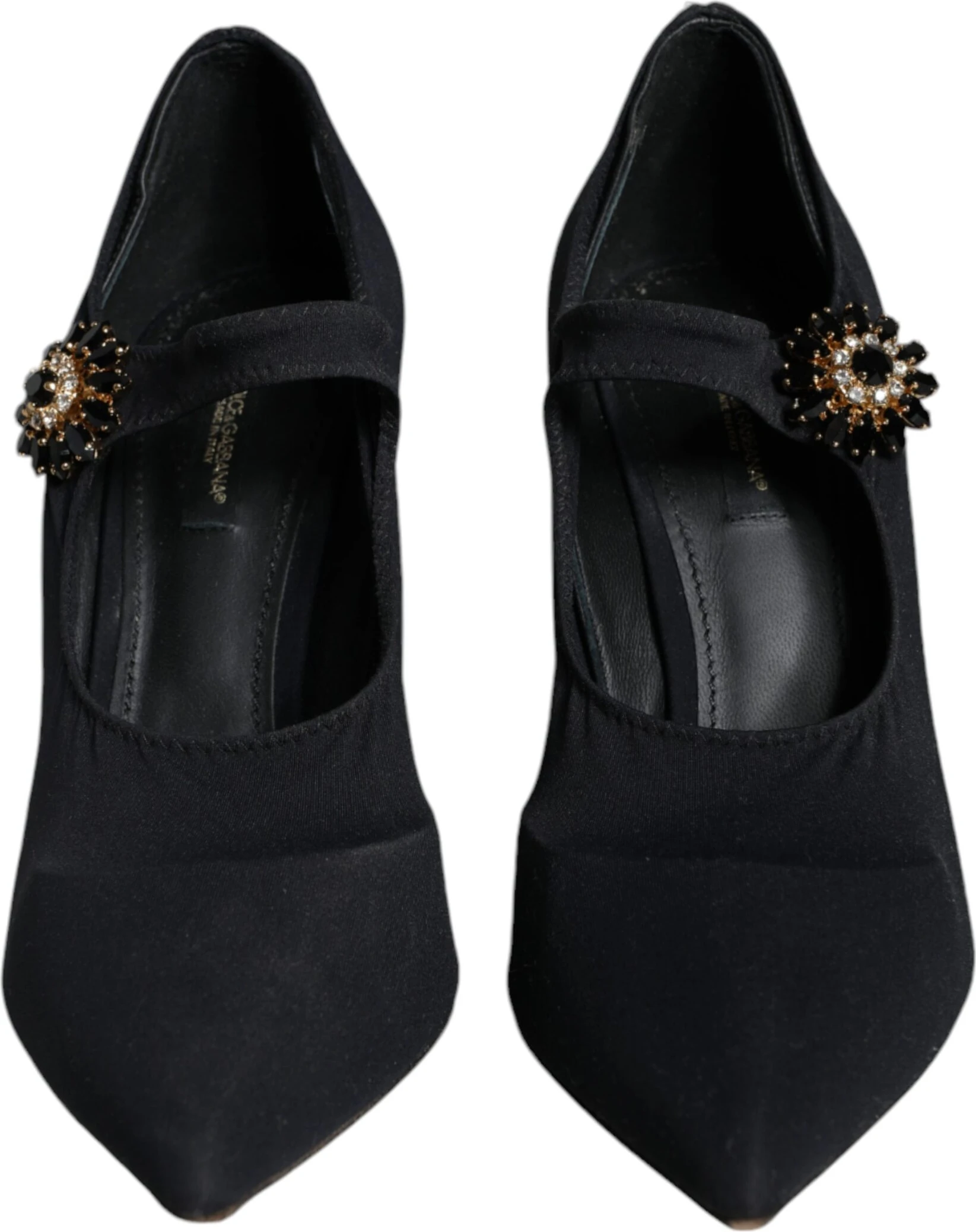 Черные туфли-лодочки Mary Jane с кристаллами Dolce & Gabbana