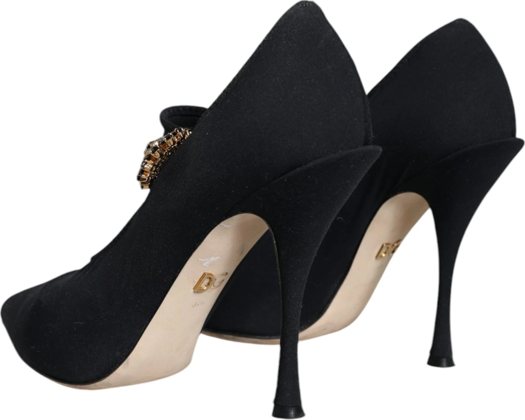 Черные туфли-лодочки Mary Jane с кристаллами Dolce & Gabbana
