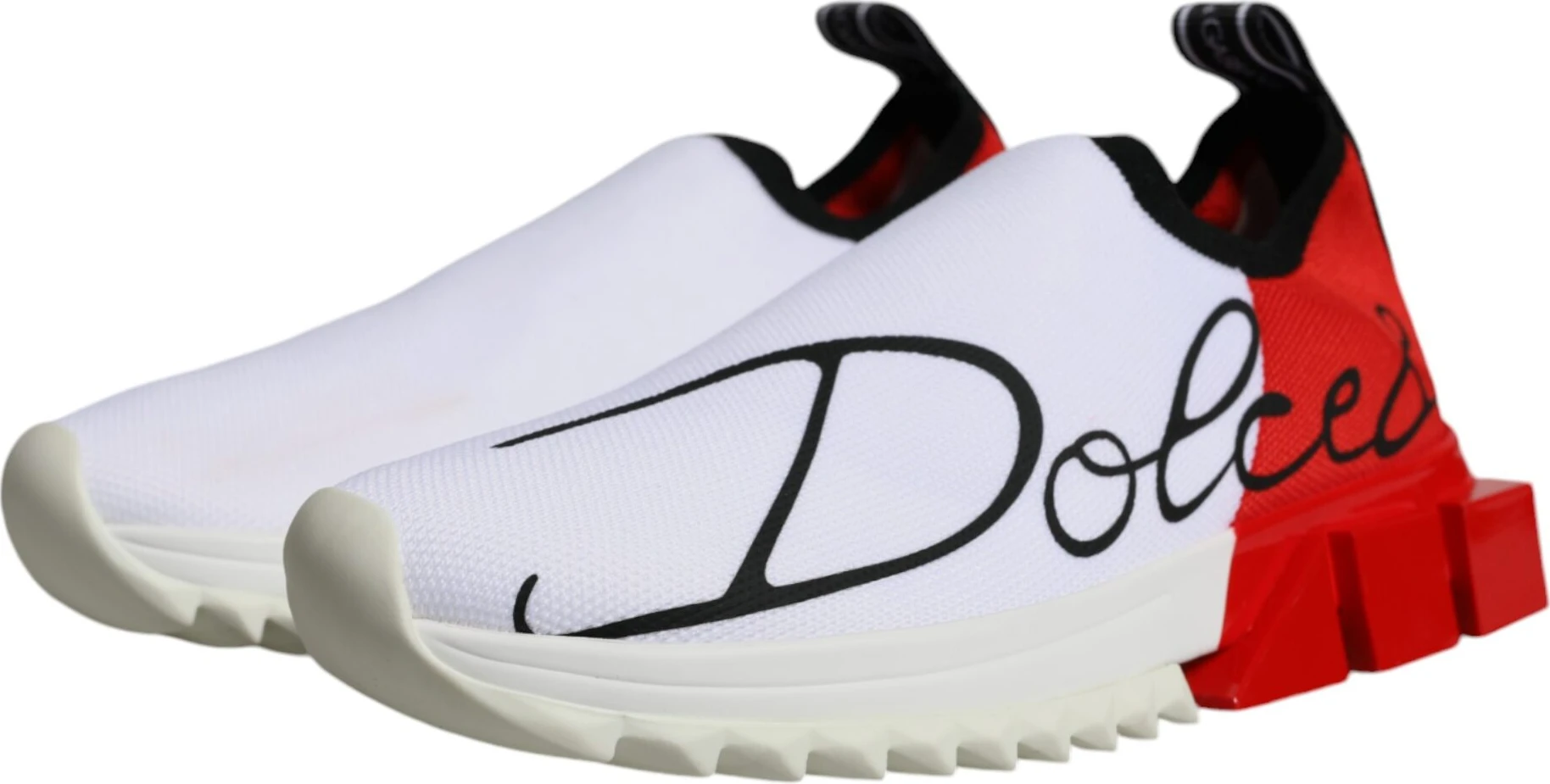Белые красные низкие кроссовки Sorrento Dolce & Gabbana