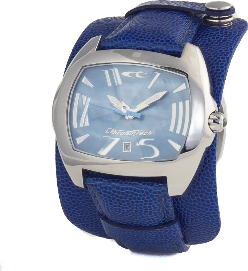 Часы Chronotech Синий Кожаный Ремешок