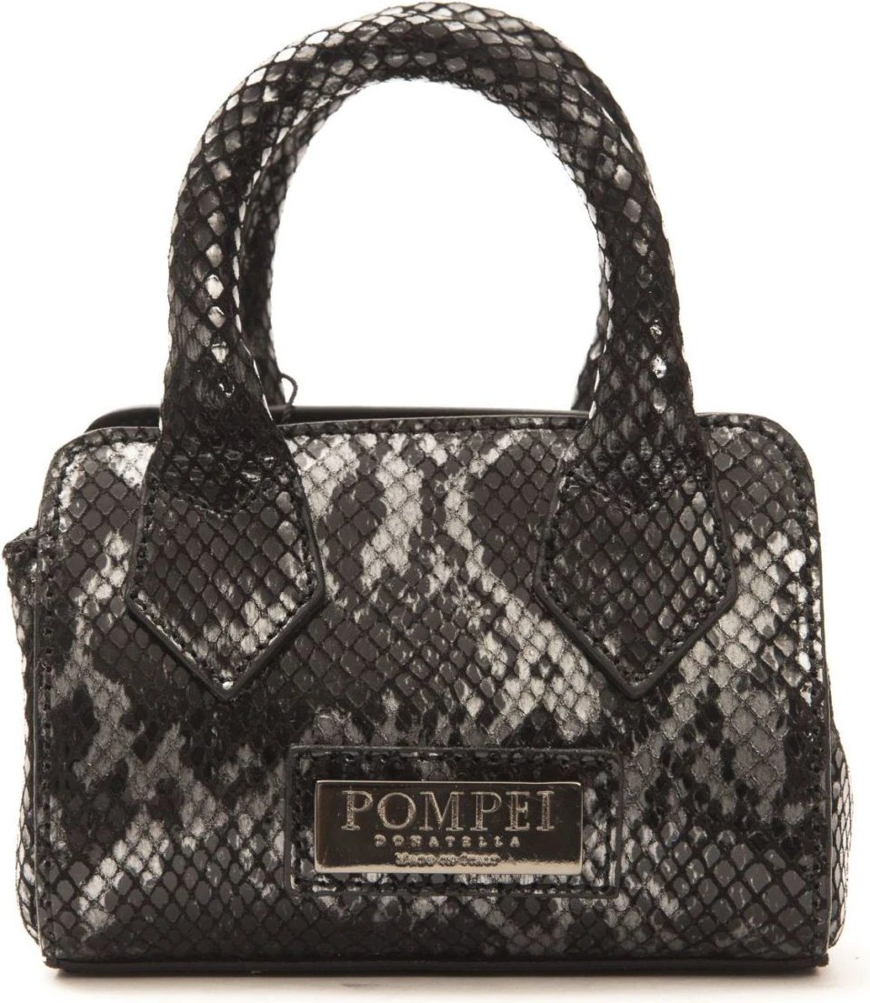 Сумка-тоут Pompei Donatella Chic из натуральной кожи, мини, с принтом под питона