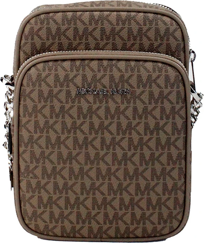 Сумка через плечо Michael Kors Jet Set Dusk PVC с отделкой из кожи Crossgrain, с цепочкой, вертикальная