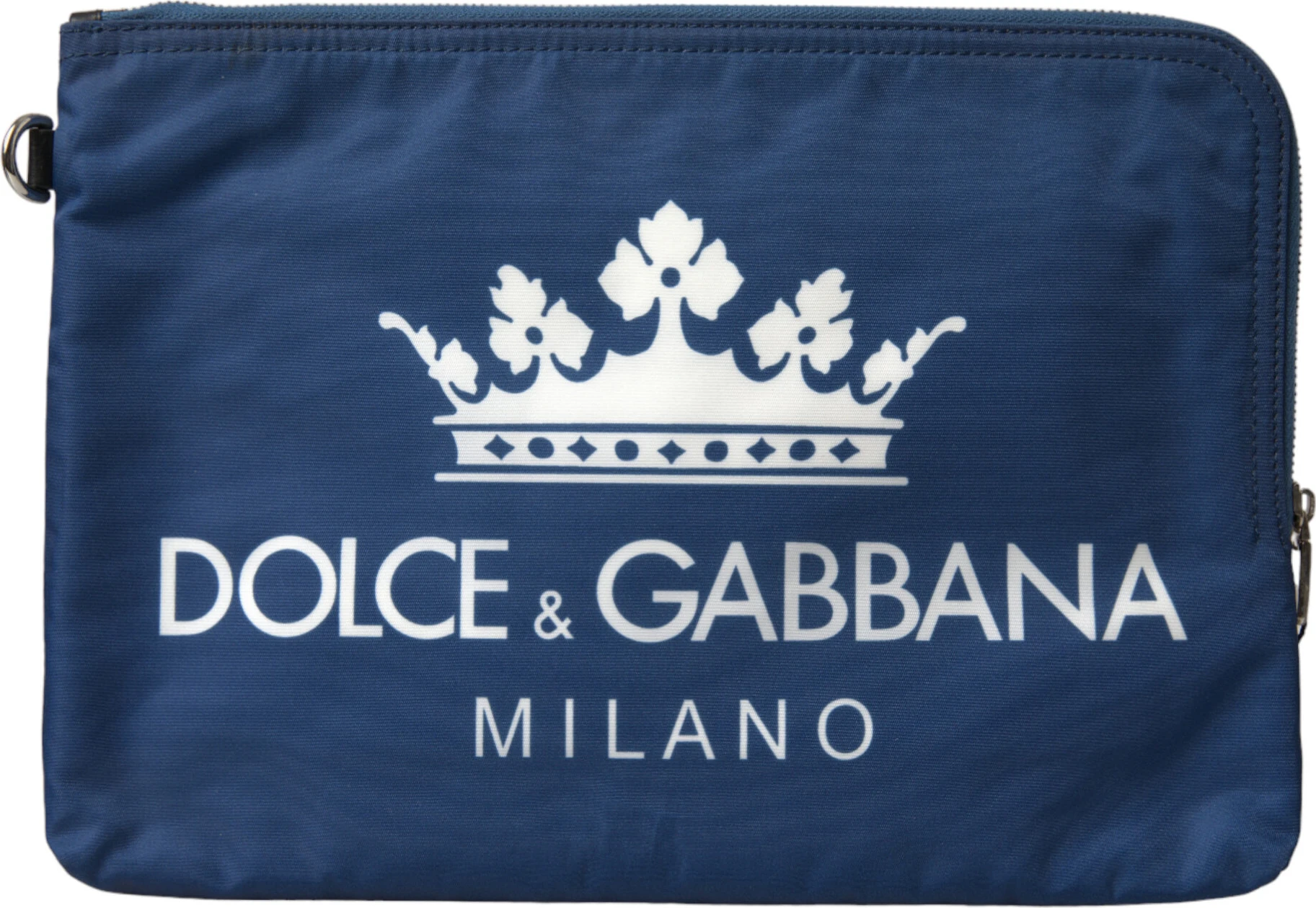 Клатч Dolce & Gabbana Синий Нейлон с Принтом DG Milano