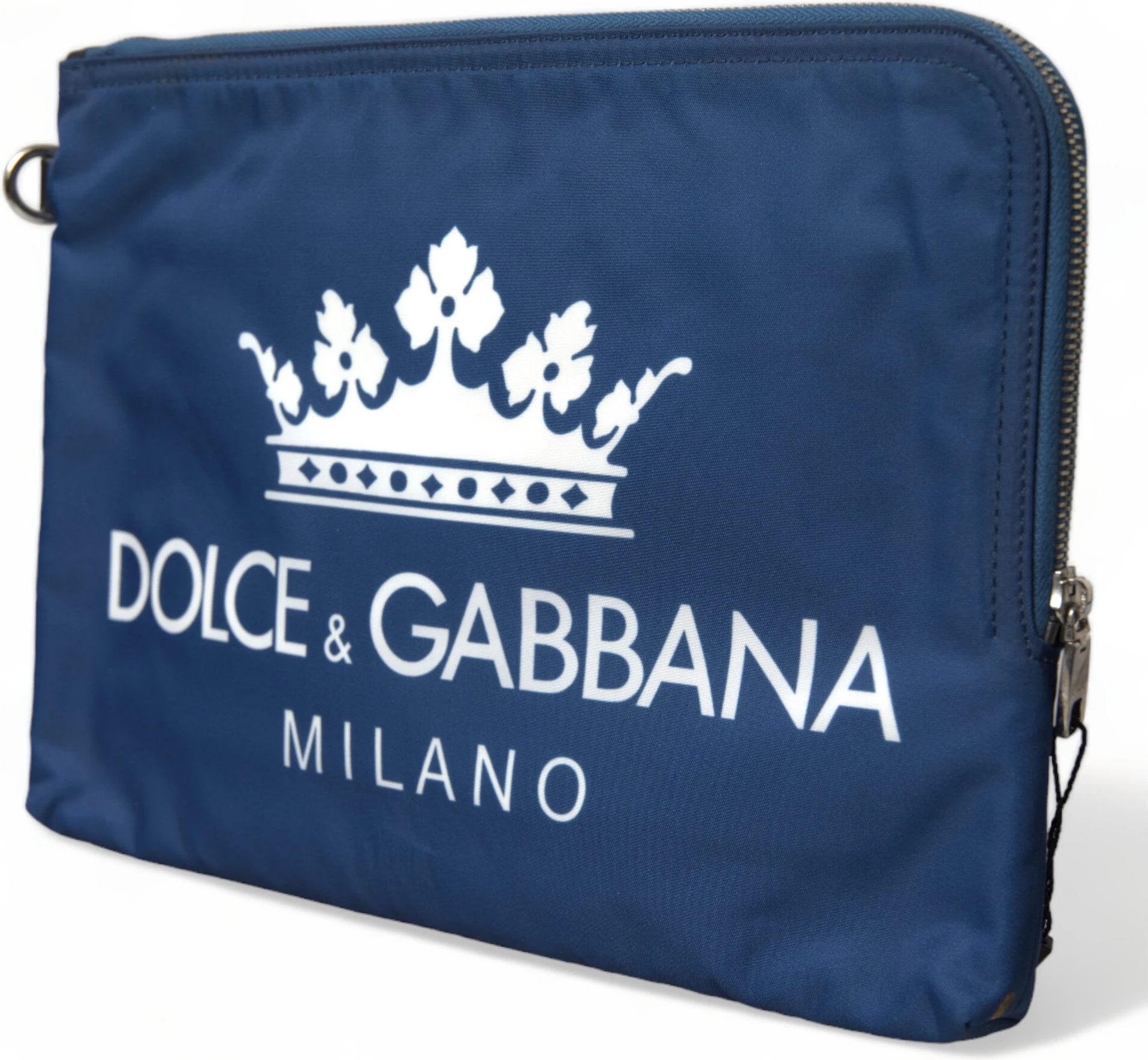 Клатч Dolce & Gabbana Синий Нейлон с Принтом DG Milano