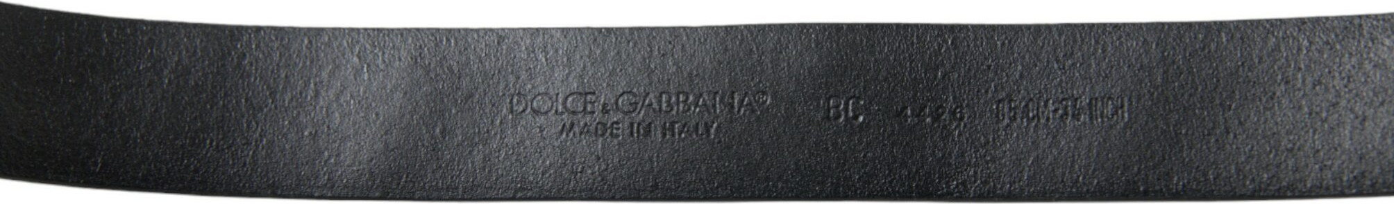 Ремень Dolce & Gabbana Черный Кожаный с Декором и Пряжкой с Гравировкой