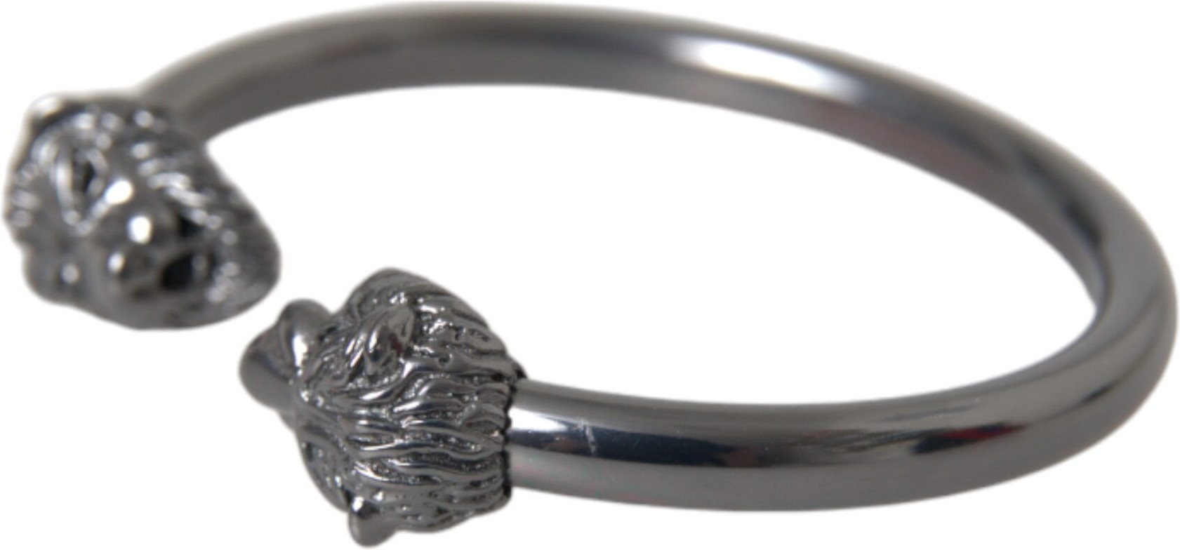 Браслет-манжета Nialaya Jewelry Черный Родий Лев