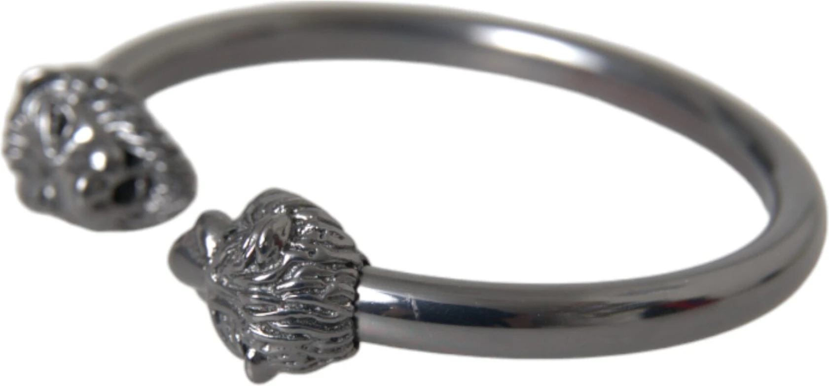 Браслет-манжета Nialaya Jewelry Черный Родий Лев