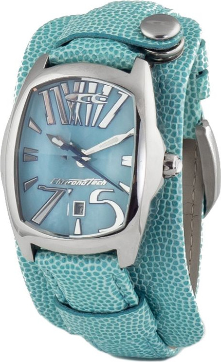 Часы Chronotech Синие с кожаным ремешком