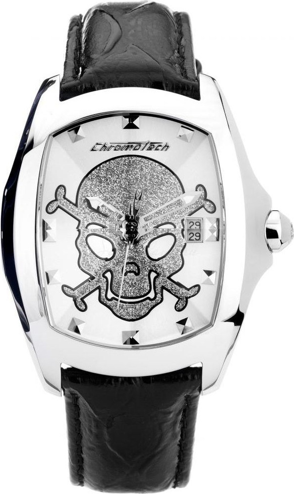 Часы Chronotech с черным кожаным ремешком