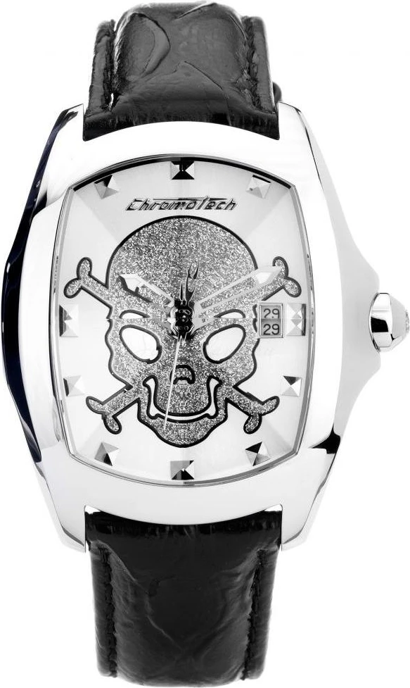 Часы Chronotech с черным кожаным ремешком
