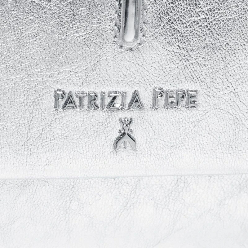 Сумка Patrizia Pepe Серебристая Кожаная Женская Сумка