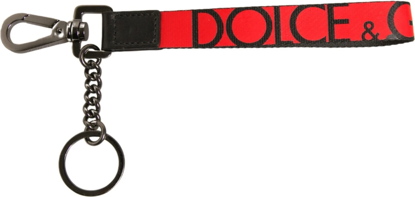 Держатель для ключей Dolce & Gabbana Красный Логотип Кожа Латунь Серебро