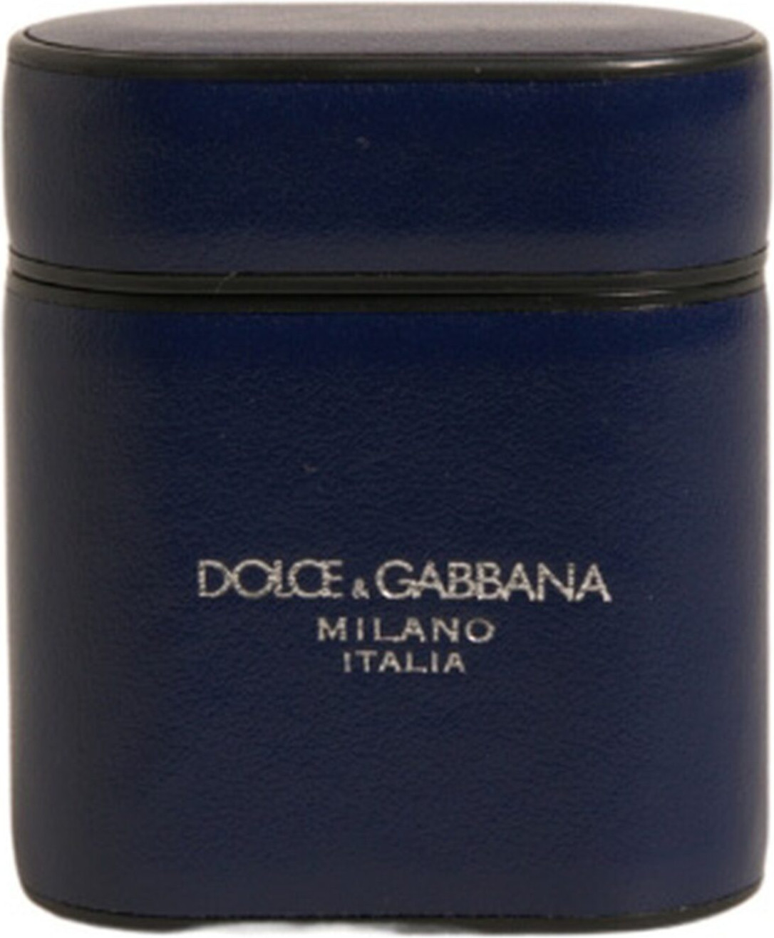 Чехол для Airpods Dolce & Gabbana Синяя Кожа Принт с Логотипом Флип-Держатель