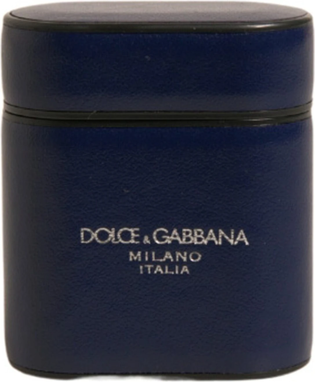 Чехол для Airpods Dolce & Gabbana Синяя Кожа Принт с Логотипом Флип-Держатель