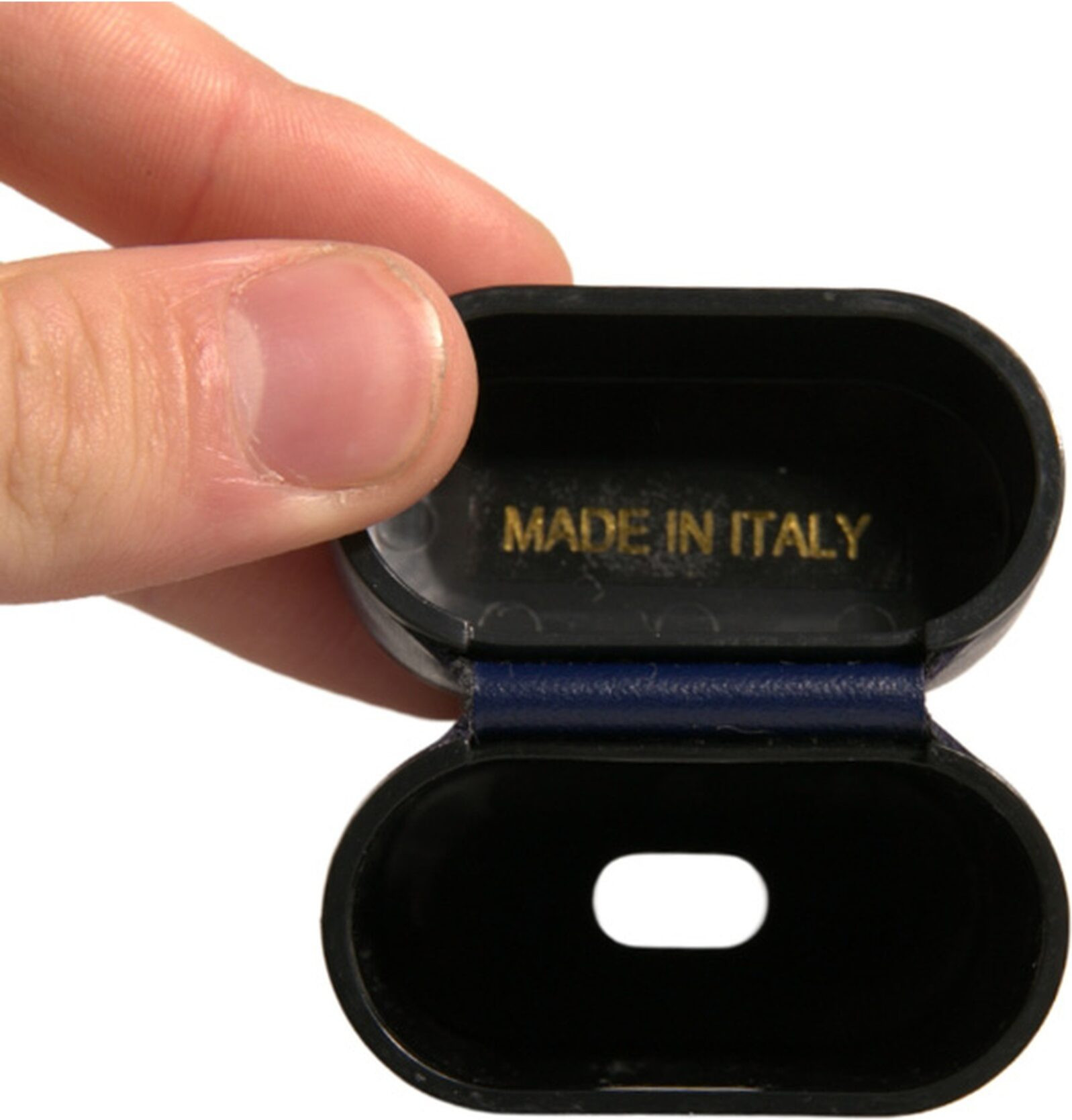 Чехол для Airpods Dolce & Gabbana Синяя Кожа Принт с Логотипом Флип-Держатель