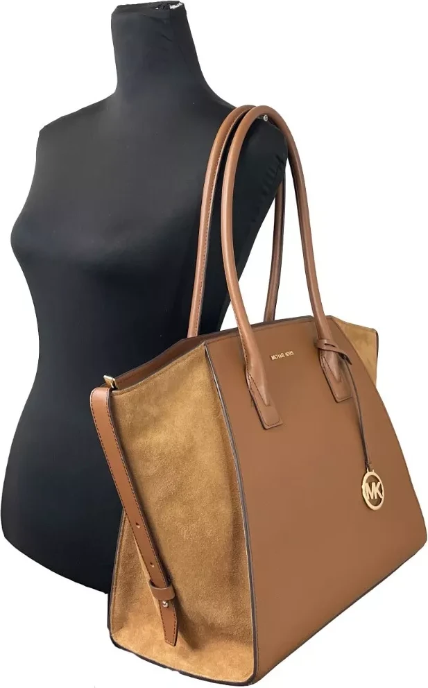 Сумка-саквояж Michael Kors XL из замши и кожи с молнией сверху