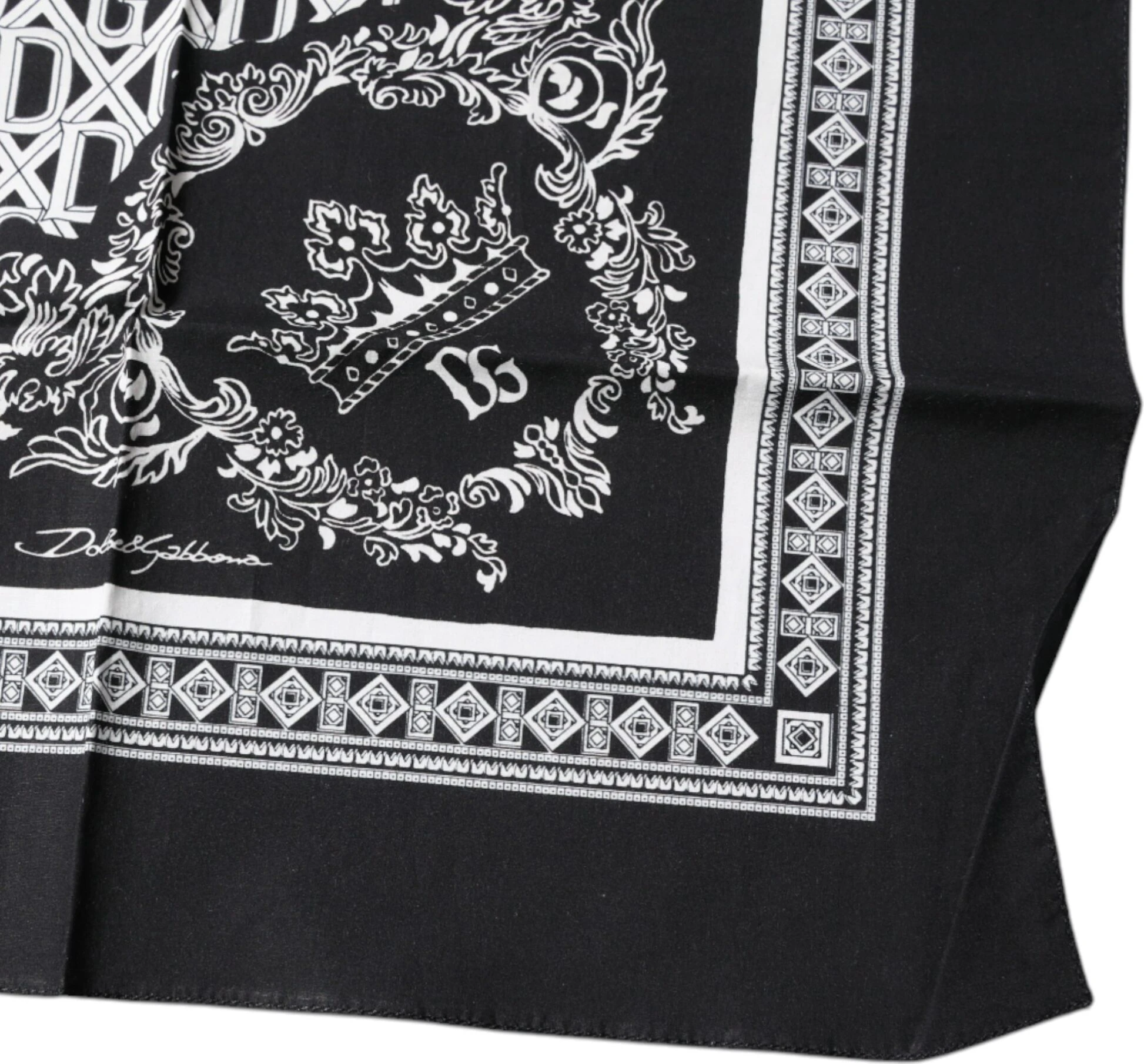 Платок-шарф Dolce & Gabbana Черный Логотип Монограмма